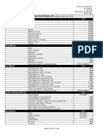 Suhr 2013 Custom Guitars Price List MSRP