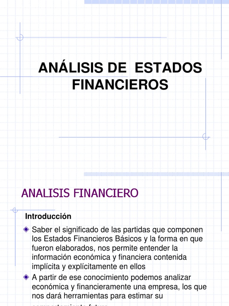 Análisis Financiero de Estados Financieros PDF Finanzas y dinero