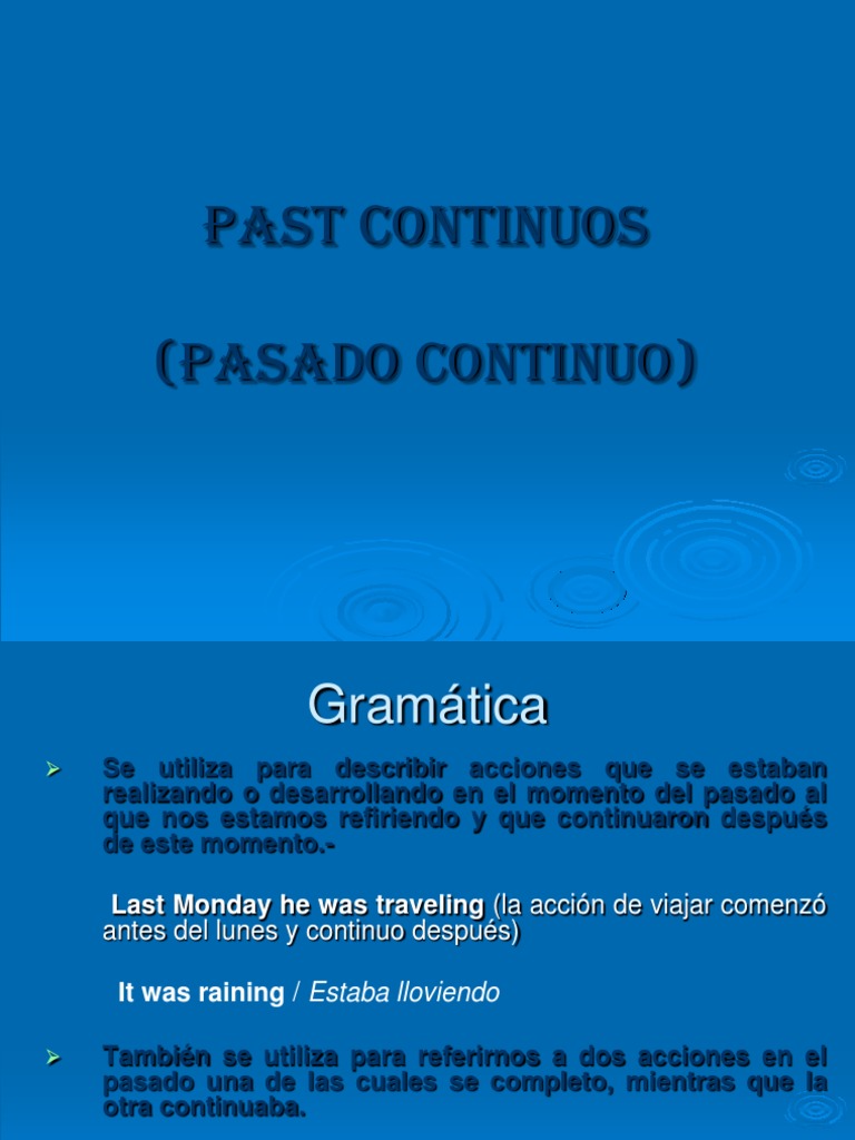 Uso y formación del pasado continuo | PDF | Verbo | Onomástica
