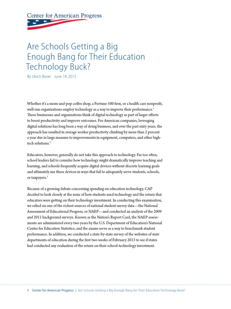 Evaluating Education Technology ROI | PDF | Educational Technology ...
