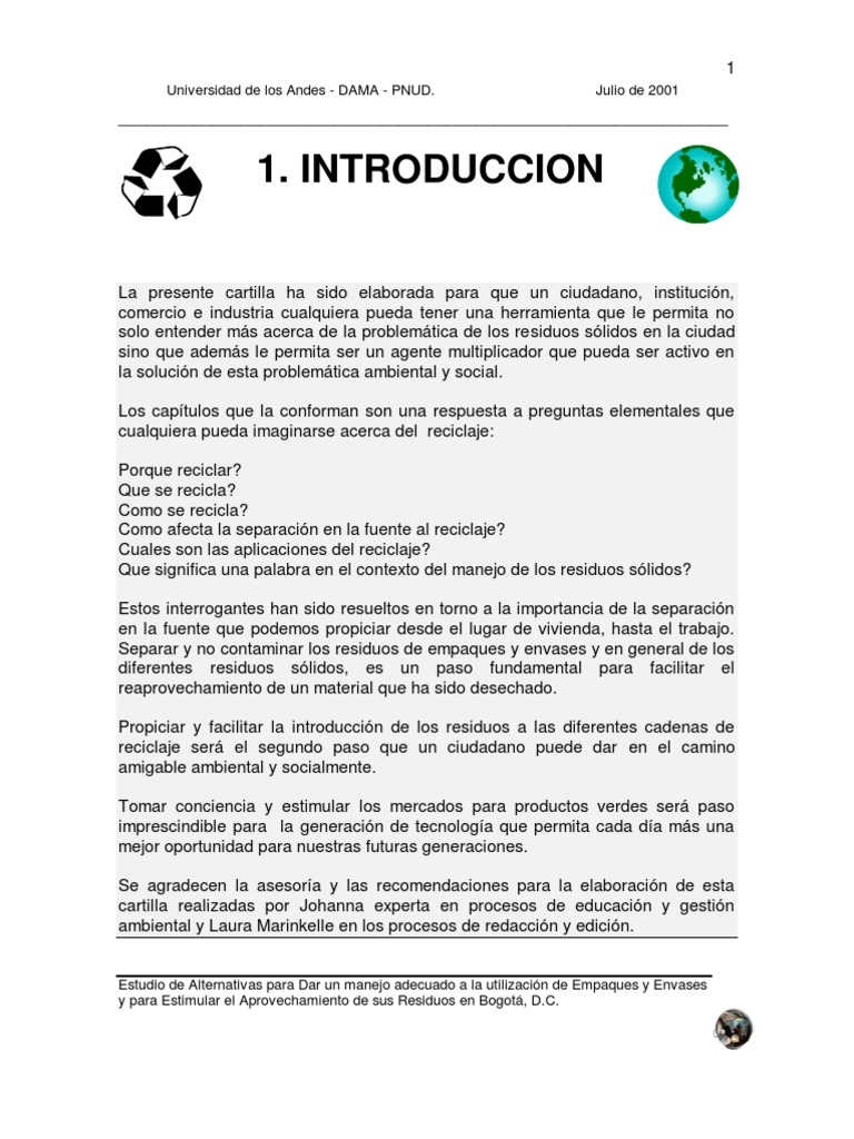 Manejo y reciclaje de residuos en Bogotá | PDF | Reciclaje | Residuos