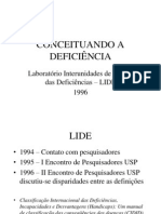 CONCEITOS DE DEFICIÊNCIA, INCAPACIDADE E DESVANTAGEM