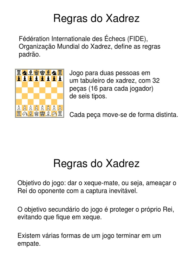 Regras de Xadrez, PDF, Xadrez