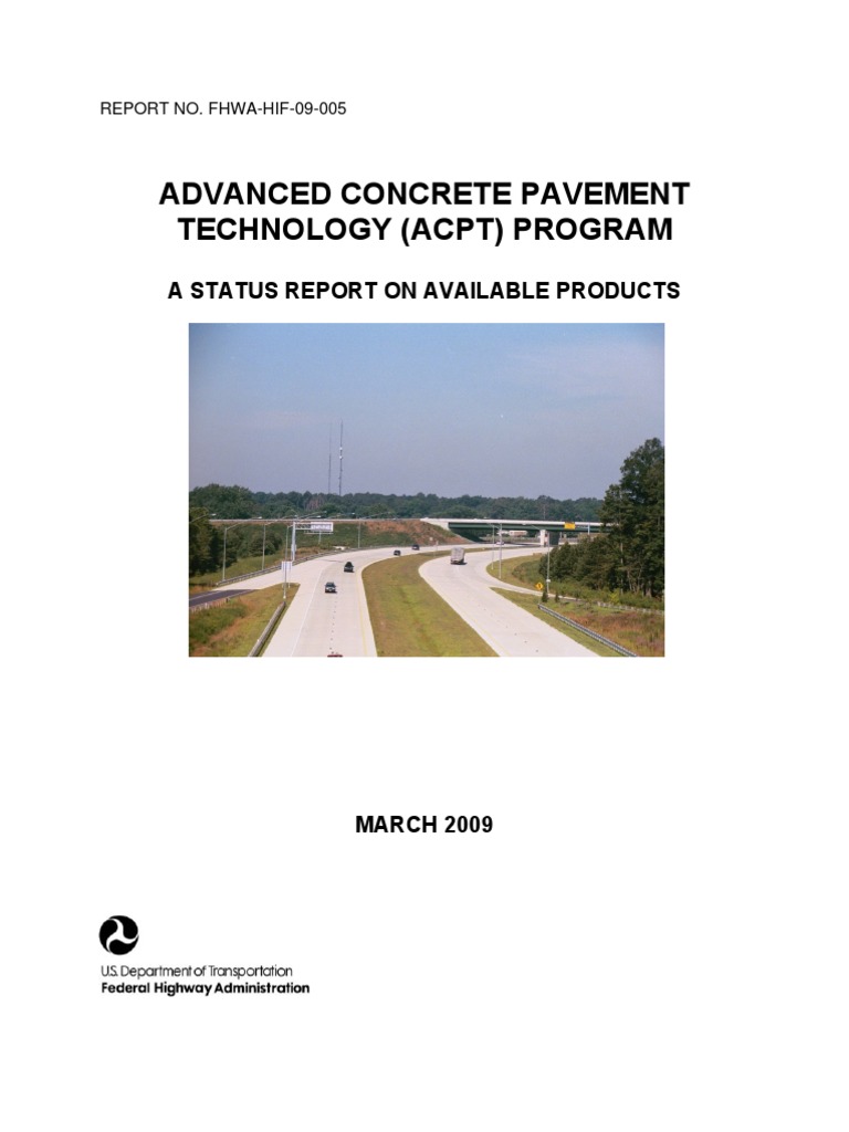 ACPT Program Status Report on Products | PDF | Road Surface | Federal ...