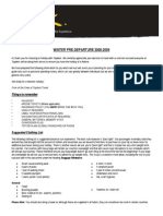 Winter Pre Departure Information 2008-09