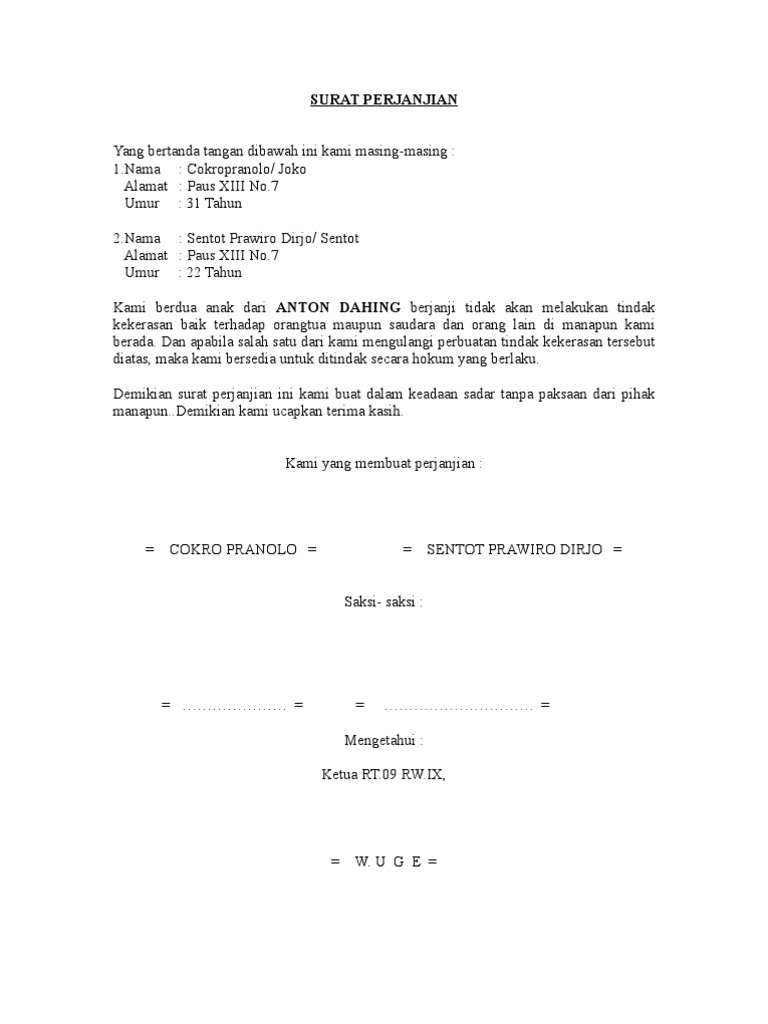 Surat Perjanjian  PDF