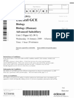 W1 Bio Jan 2009 Question Paper