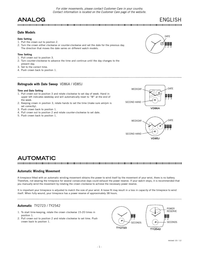 fossil watch setting instructions