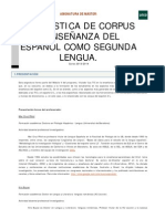 Lingüística de Corpus y Enseñanza Del Español Como 2L