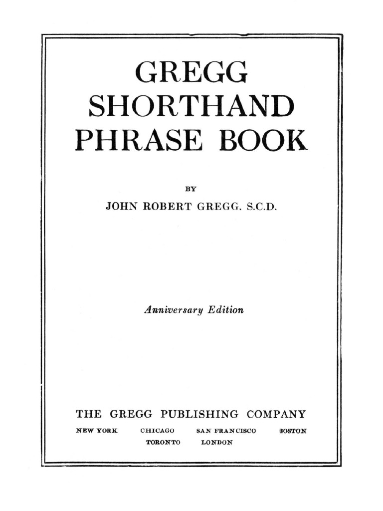 Phrasebook PDF Shorthand Verb