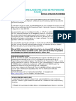 Novedades sobre el Registro unico de proponentes en Colombia.  Ya esta obsoleto. Pronto lo actualizare.