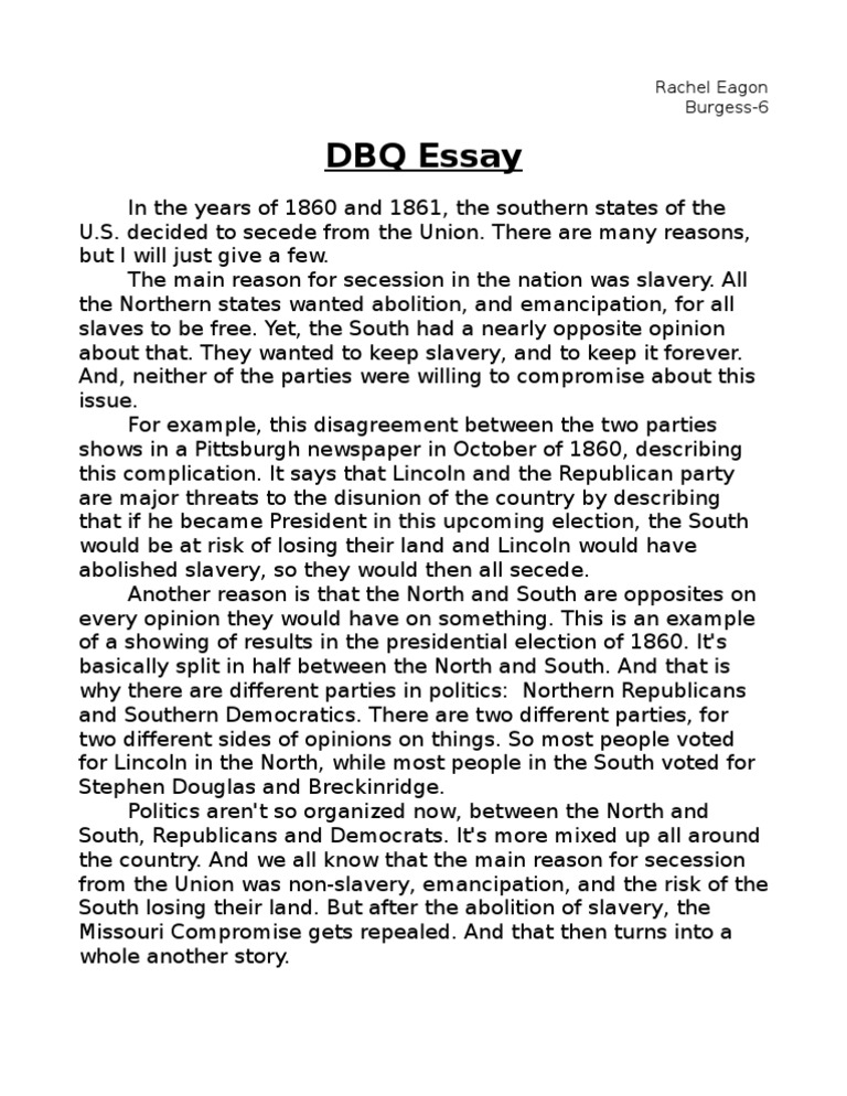 how to write a good thesis in a dbq