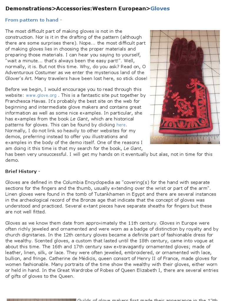 How To Make Leather Gloves PDF Glove Sewing
