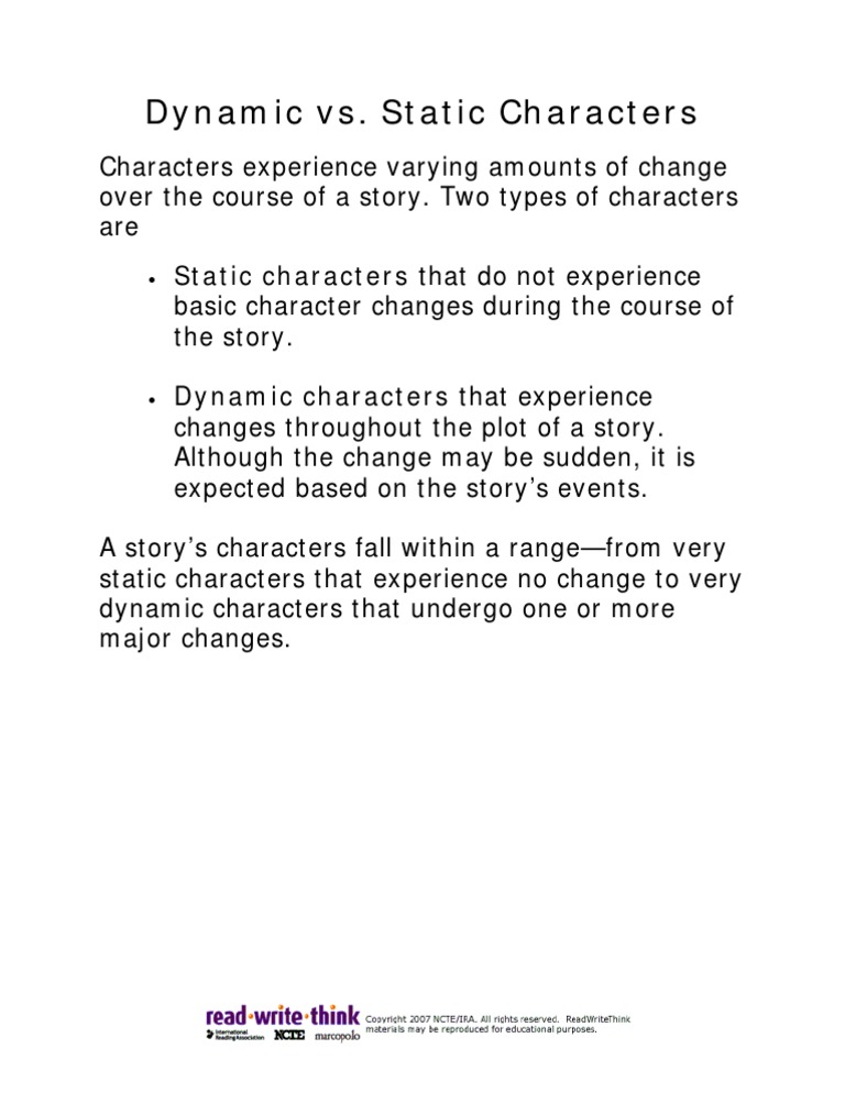 Dynamic vs. Static Characters | PDF