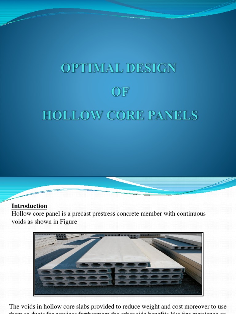 Optimal Design of Hollow Core Panels | PDF | Precast Concrete
