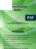 Communication Skills: by Nikhil Joshi Lecturer in Language & Communication Skills' IT Dept.-GCET