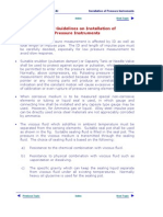 General Guidelines On Installation of Pressure Instruments