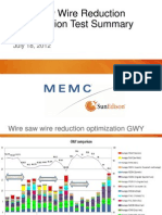 Wire Saw Wire Reduction PRESENTATION Optimization Test