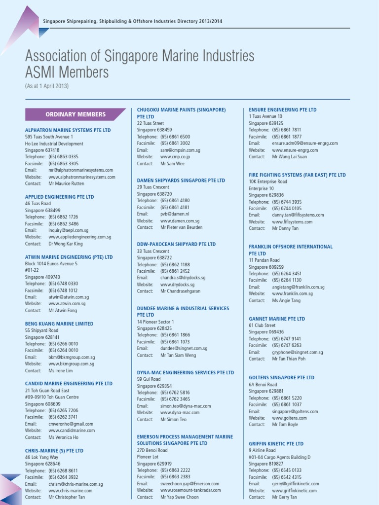 SingaporeOil Company List PDF