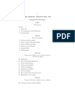The Domestic Violence Bill, 1999 Arrangement of Sections
