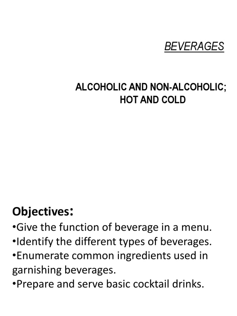 Beverages Alcoholic and NonAlcoholic Hot and Cold PDF Beer Ale