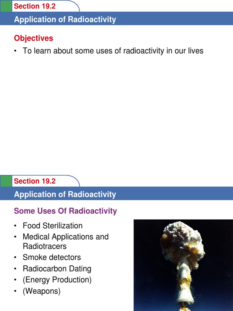 Uses of Radioactivity Explained | PDF