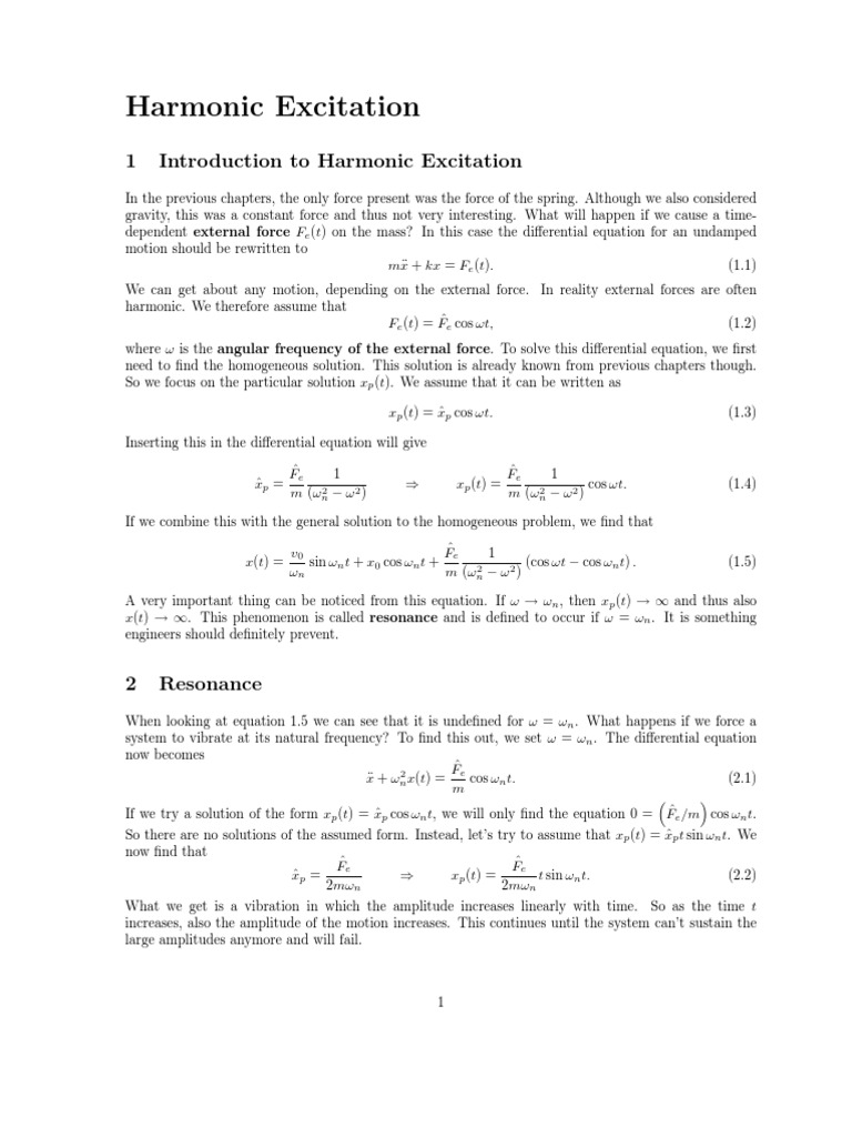 Understanding Harmonic and Base Excitation | PDF
