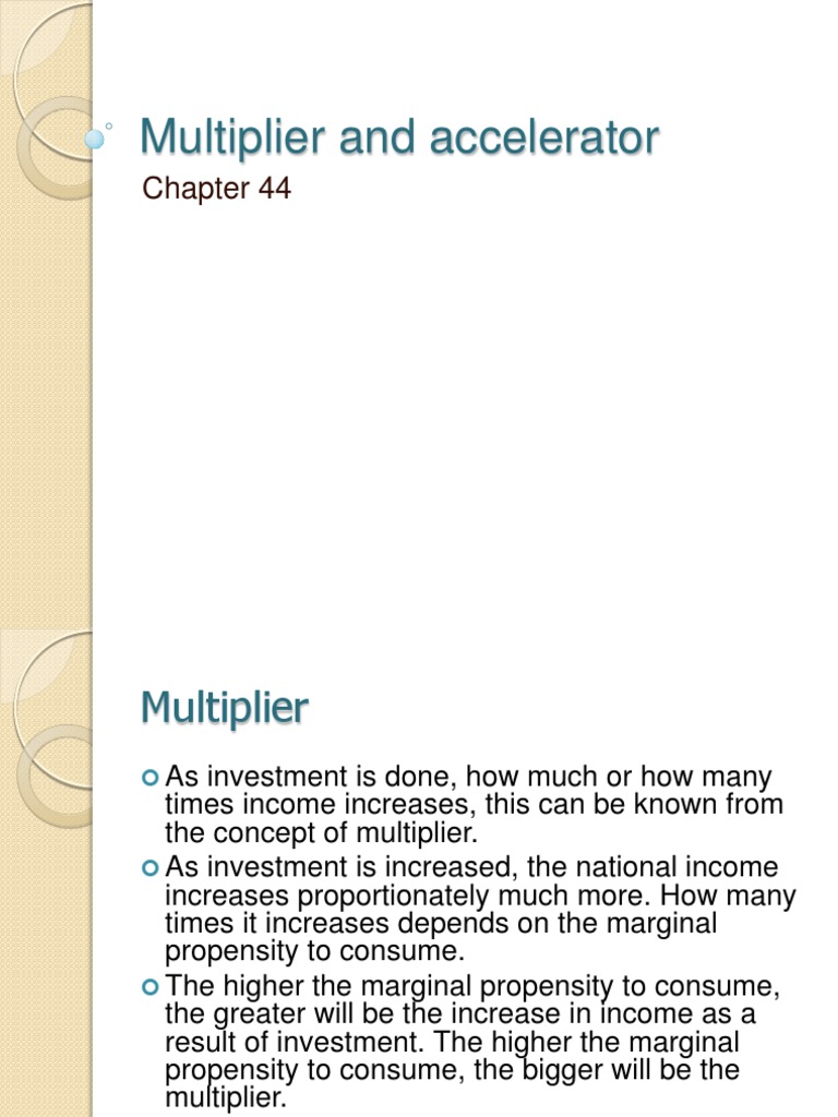 Multiplier And Accelerator Pdf Fiscal Multiplier Economic Theories