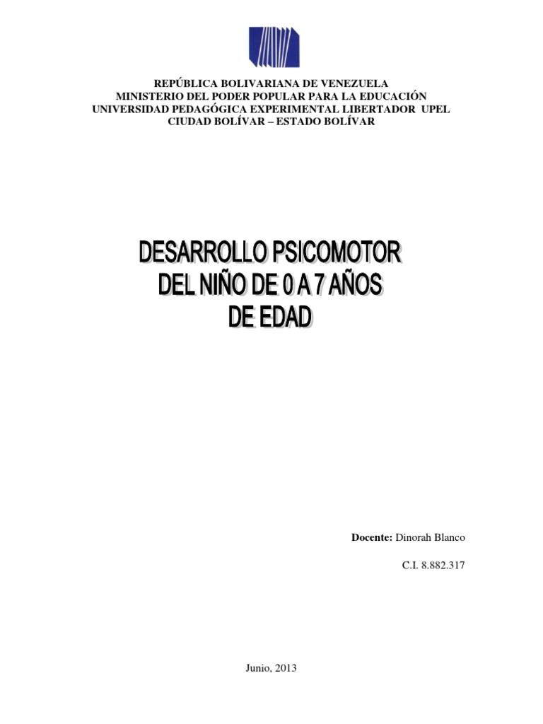 Desarrollo psicomotor en niños de 0 a 7 años | PDF | Hemisferio ...