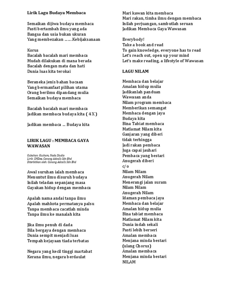 Lirik Lagu Membaca Amalan Mulia