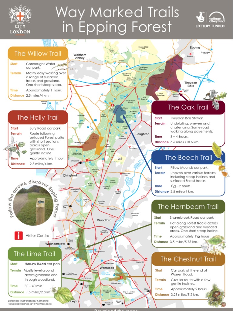 Official Epping Forest Essex Walks Location Map Poster 22 Nov 2012