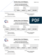 Registrar's Completion of Grade Form