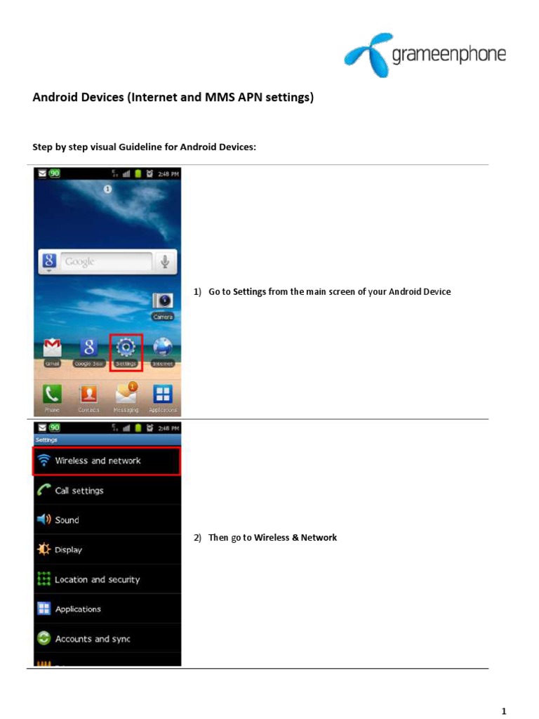 Android Internet & MMS APN Setup Guide | PDF | Business