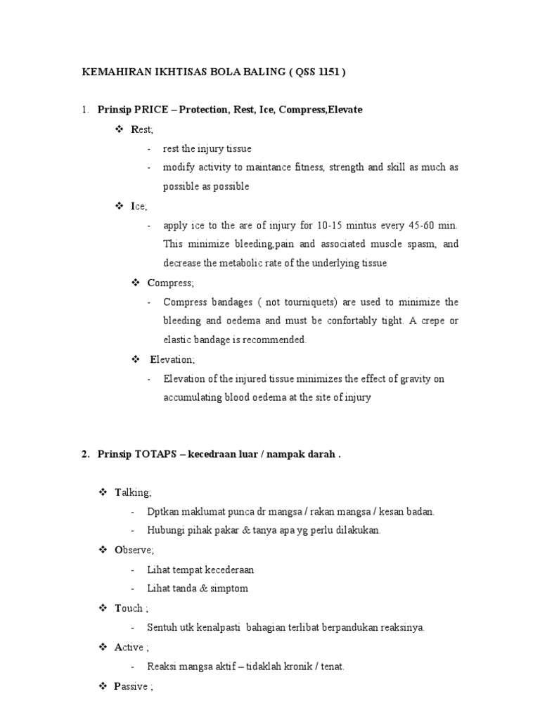 Panduan Pertolongan Cemas Bola Baling | PDF