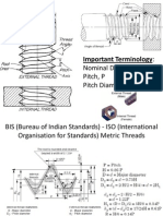 Important Terminology:: Nominal Diameter, D Pitch, P Pitch Diameter, Lead