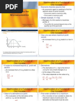 Mathematics For Microeconomics: Maximization of A Function of One Variable