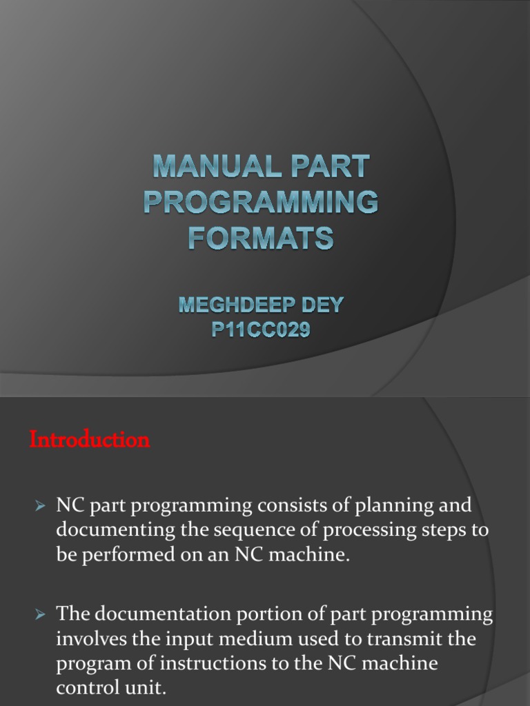 Manual Part Programming Formats | PDF | Computer Programming | Sequence