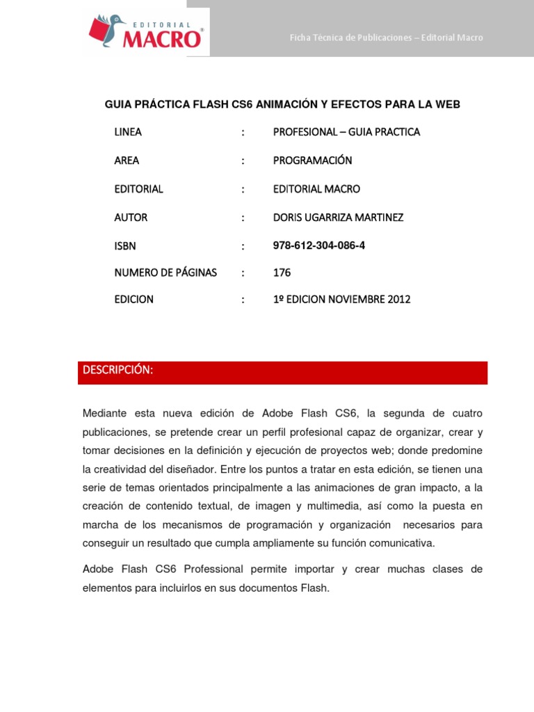 Guía Práctica de Animación en Flash CS6 | PDF | Animación | Adobe Flash