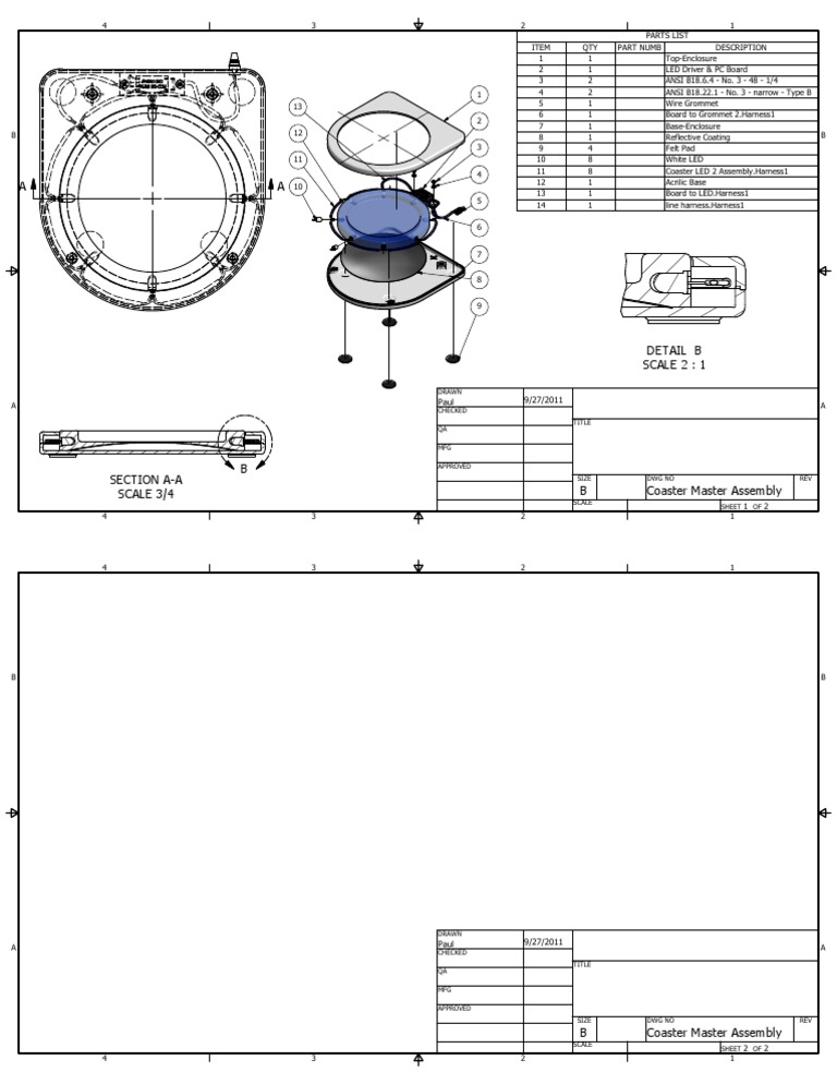 Coaster Master Assembly Parts List | PDF
