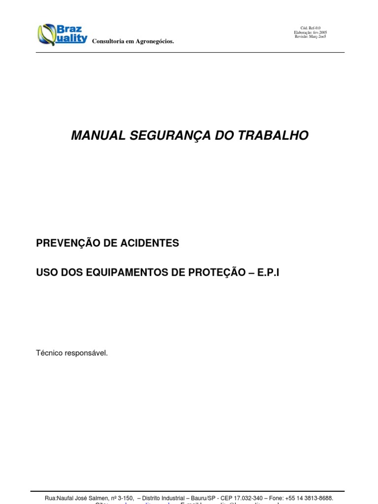 Manual de Segurança do Trabalho | PDF | Queimadura | Abelhas