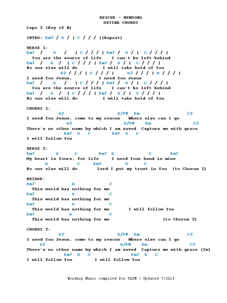 Rescue Key Of Pdf Song Structure Songs