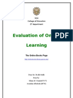 Evaluation of Online Learning: SQU Collage of Education ET Department