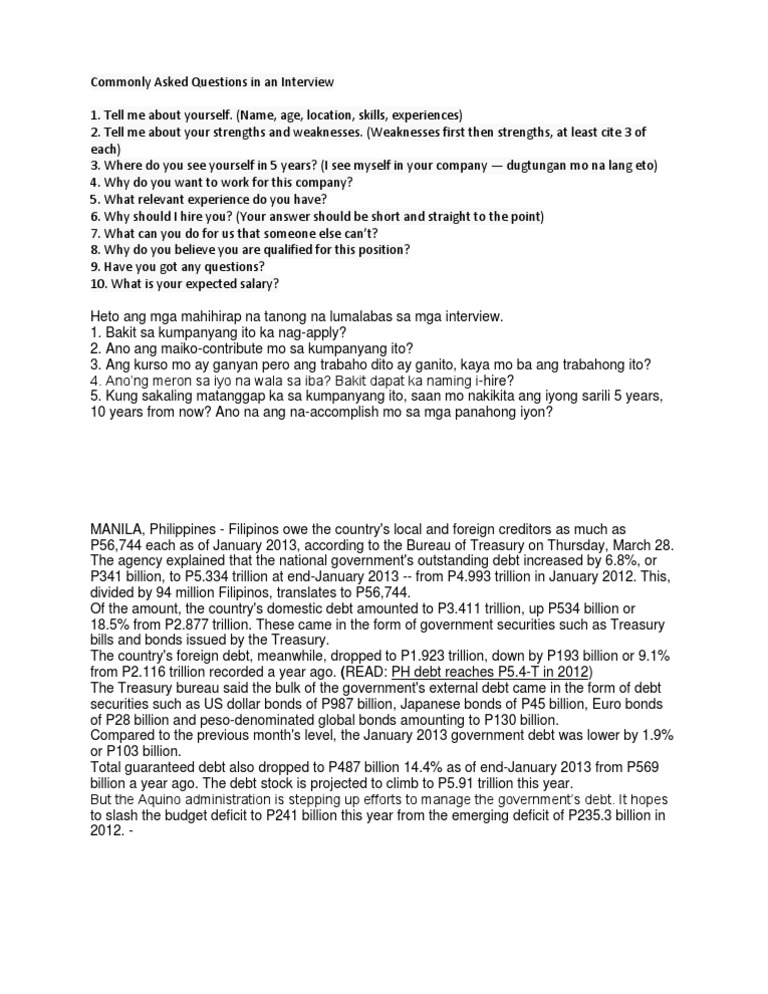Top Interview Questions Guide | PDF | Debt | Bonds (Finance)