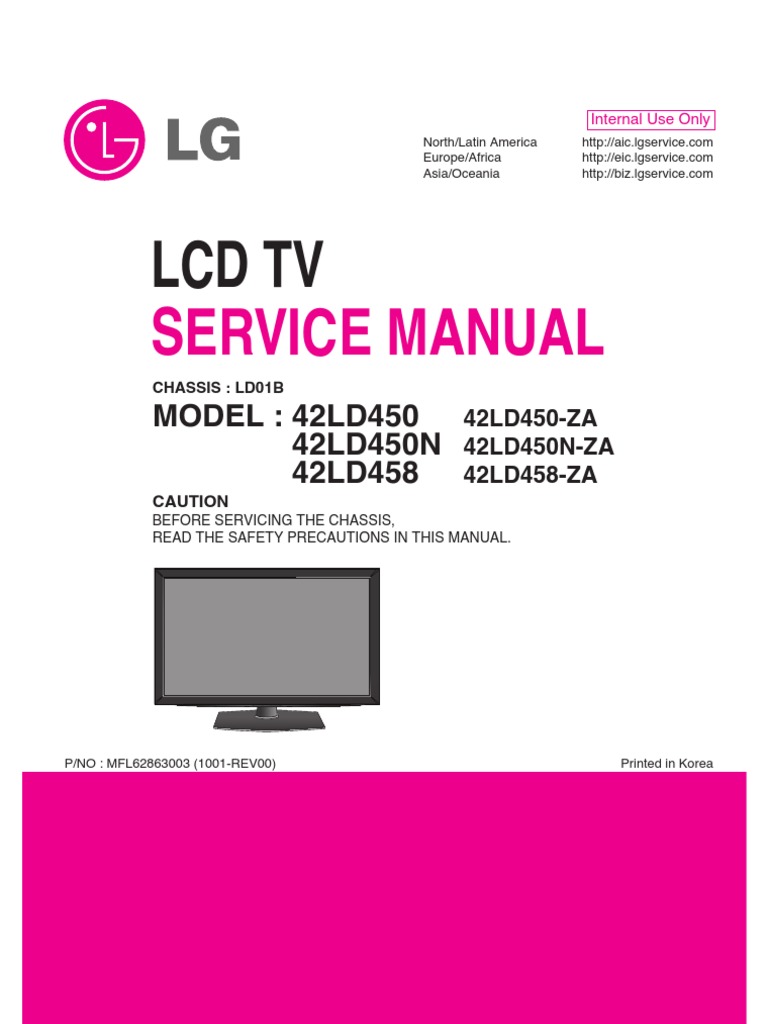 lg 42ld450 42ld450n 42ld458 lcd tv service manual.pdf | Printed Circuit