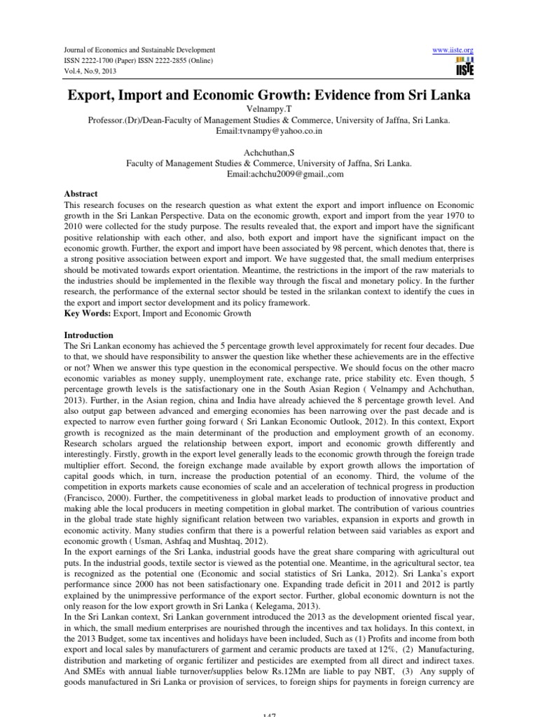 Impact of Imports and Exports on Growth | PDF | Coefficient Of ...
