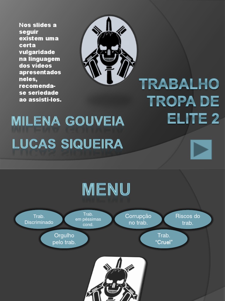 Tropa de Elite II Power Point | PDF | Violência | Conflito armado