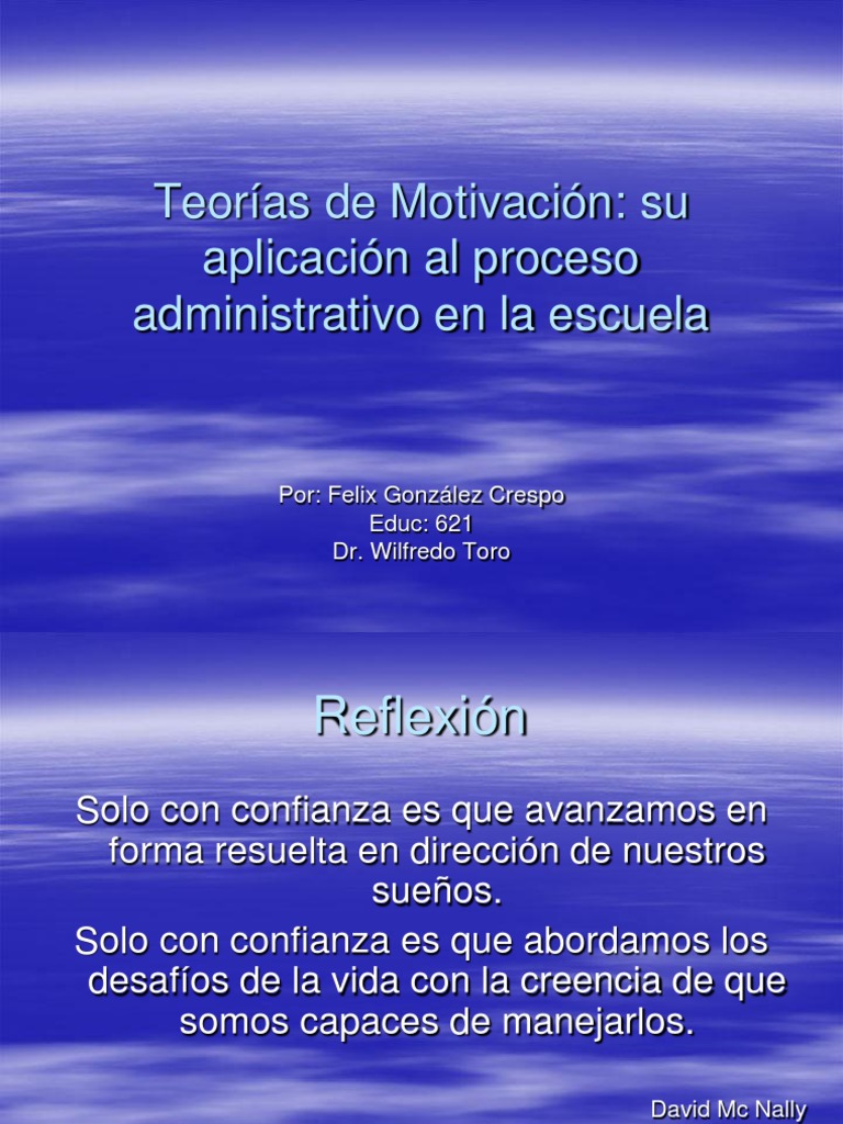 Teoras de Motivacin Presentacin 1195304312736917 2 | PDF