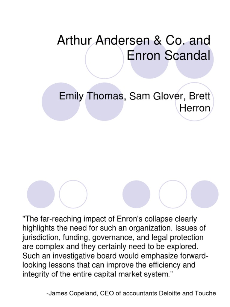 Arthur Andersen Enron Accounting