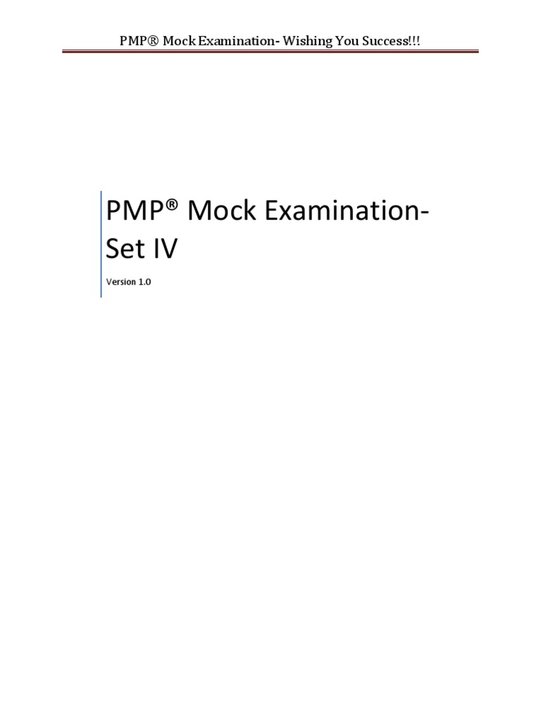 Question SetPMP No 4 | PDF