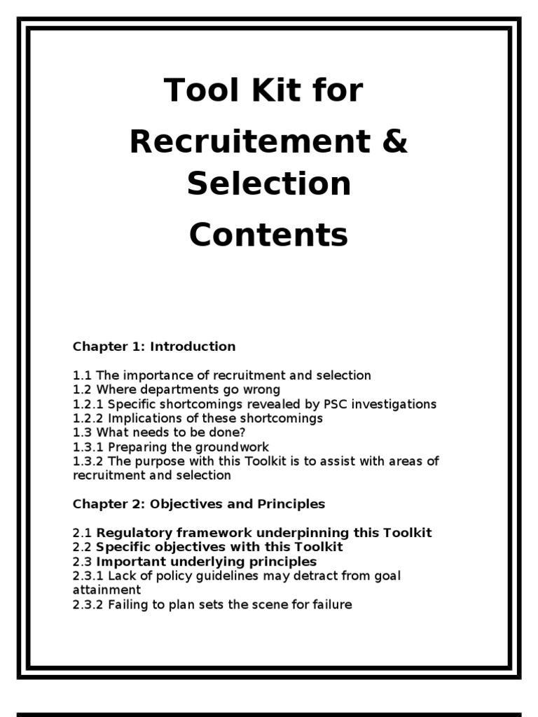 Recruitment and Selection Toolkit | PDF | Recruitment | C (Programming ...